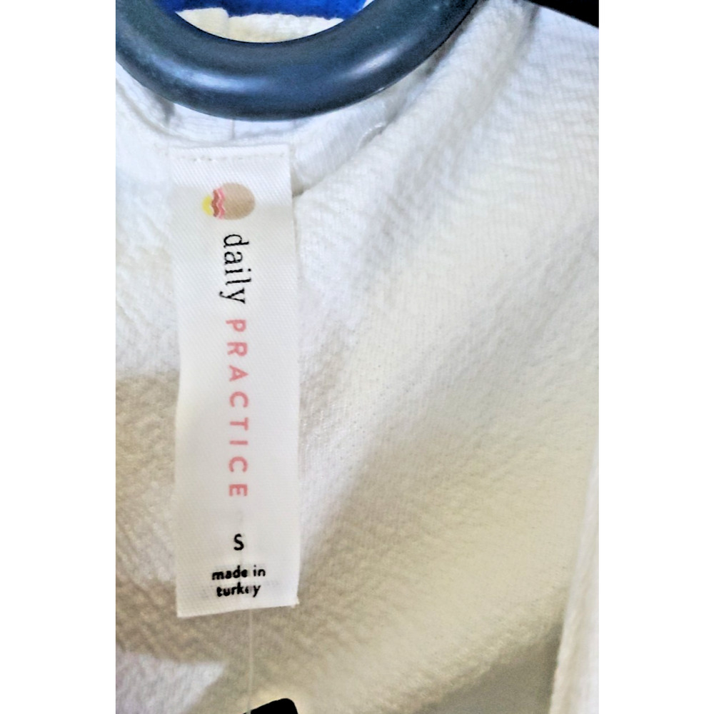 Anthropologie Daily Practice Knit Mini Dress White Ivory V Neck Size Small - Picture 3 of 16
